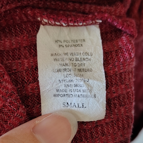 *5 for $25* Olivia Rae Women's Small Burgundy Ribbed Tank Top With Tie Front - Picture 11 of 11